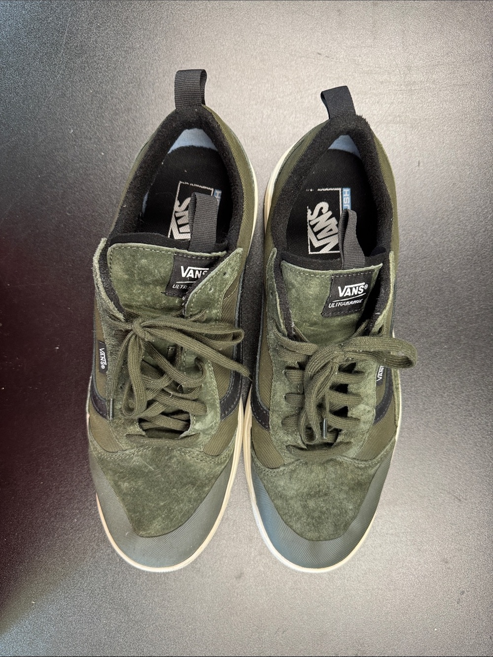 Vans Olive Green and Black Lace-Up Sneakers